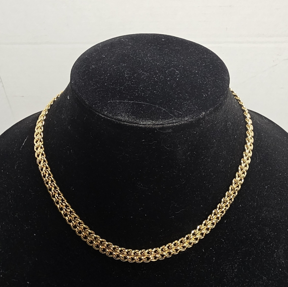 Vintage Monet Gold-Plated Franco Chain Necklace